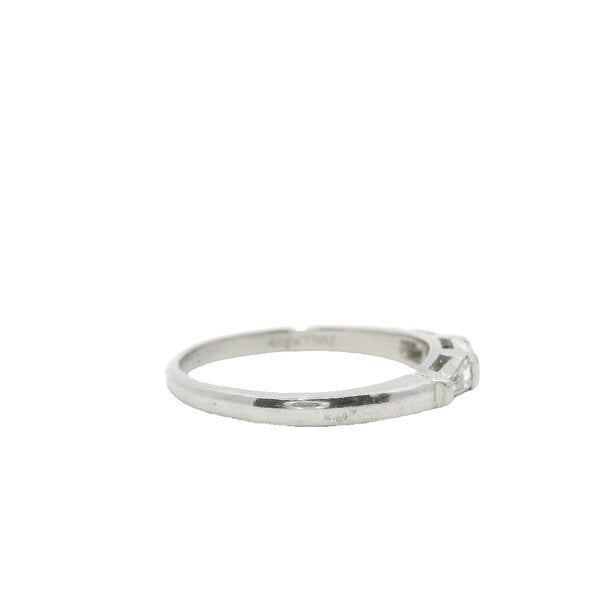 Platinum 1950's .15ct Baguette Diamond Band Size 6.75