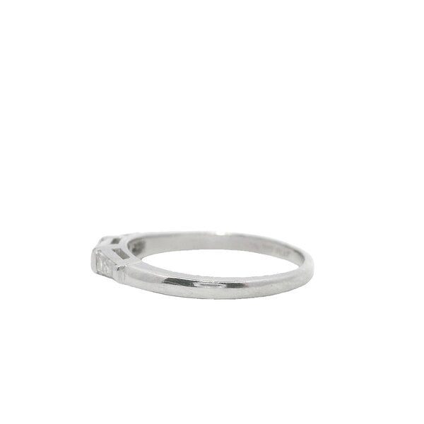 Platinum 1950's .15ct Baguette Diamond Band Size 6.75