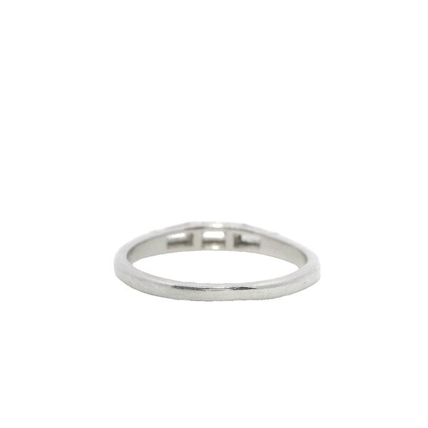 Platinum 1950's .15ct Baguette Diamond Band Size 6.75