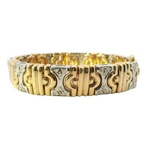 14KYW 1980's .75ct Dia Turkish Link Bracelet 7.25 14KYW 1980's .75ct Dia Turkish Link Bracelet 7.25