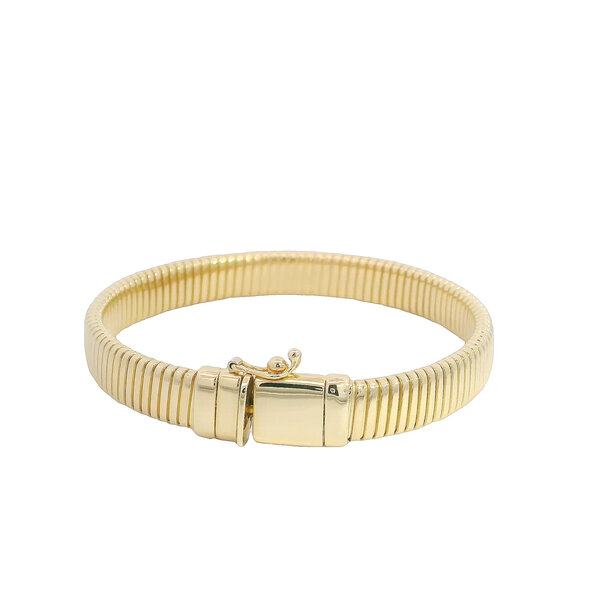 14K Yellow Gold 8mm Omega Flexible Bracelet 7"