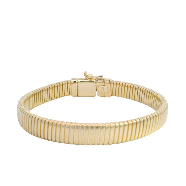 14K Yellow Gold 8mm Omega Flexible Bracelet 7"