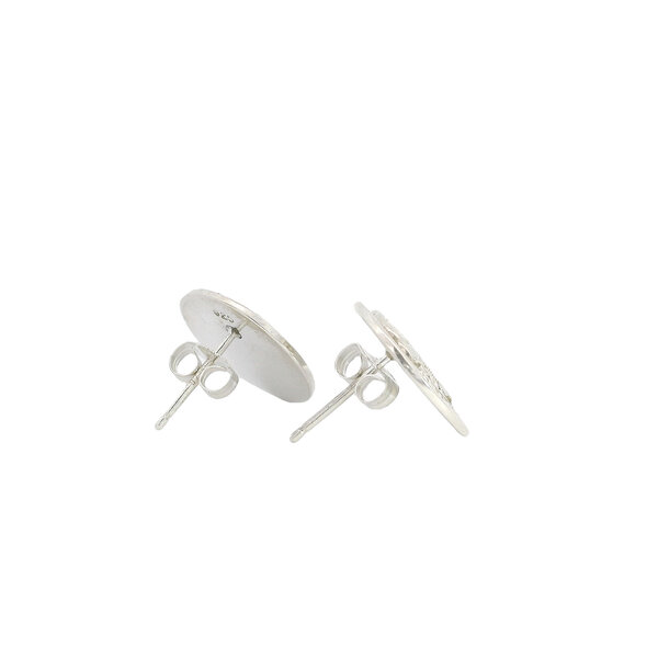 Sterling Silver Citadel Button Post Earrings