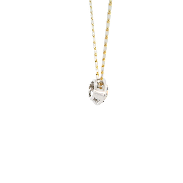 14K Yellow and White Gold Estate .58ct MQ Diamond .06ct Sapphire East To West Necklace 18"