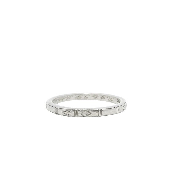 Platinum 1920's Hand Engraved Band (Engraving Inside) Size 7