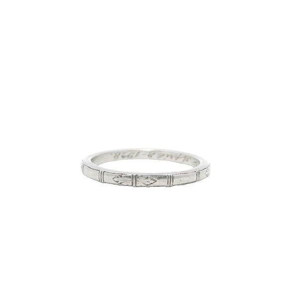 Platinum 1920's Hand Engraved Band (Engraving Inside) Size 7