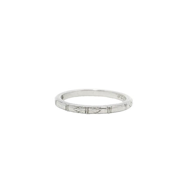 Platinum 1920's Hand Engraved Band (Engraving Inside) Size 7