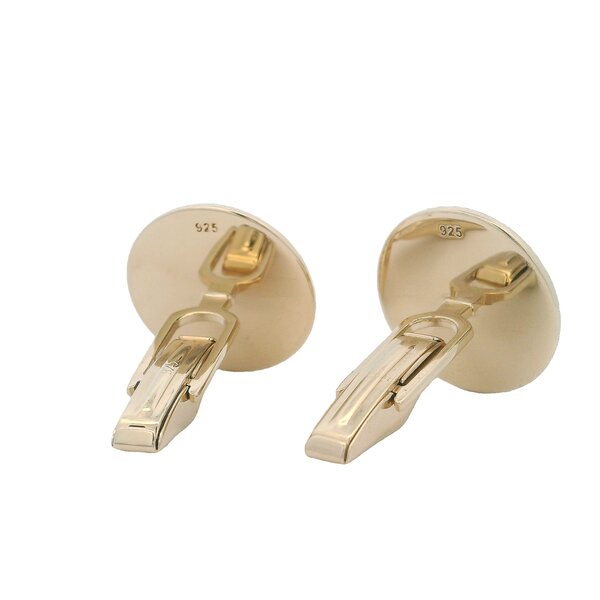 Sterling Silver/ Gold Plated Textured Citadel Button Cufflinks