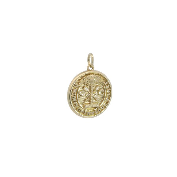 Sterling Silver/Gold Plated Textured Citadel Button Pendant