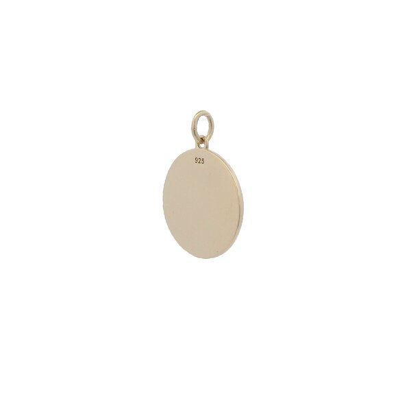 Sterling Silver/Gold Plated Textured Citadel Button Pendant