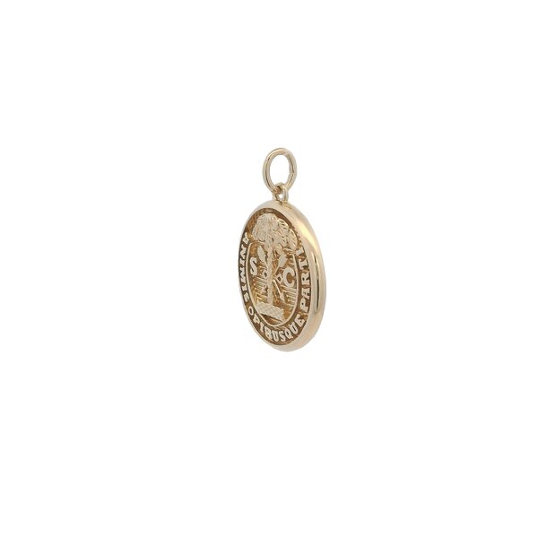 Gold Plated Textured Citadel Button Pendant