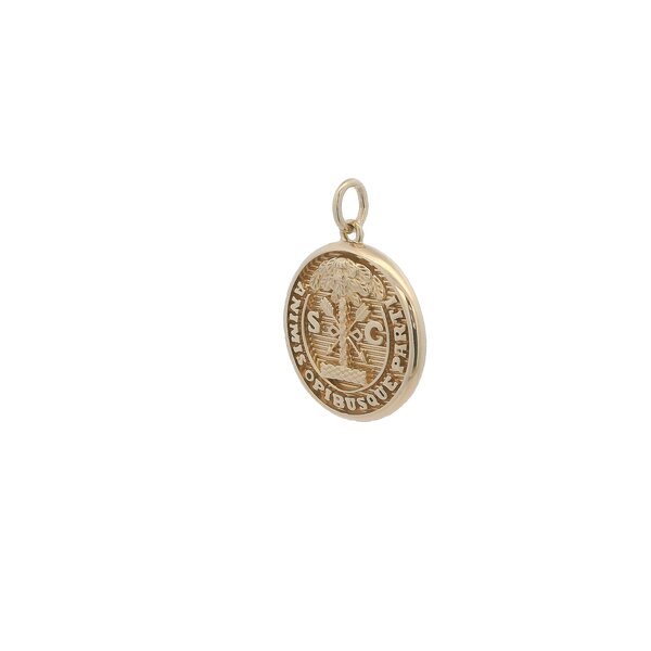 Gold Plated Textured Citadel Button Pendant