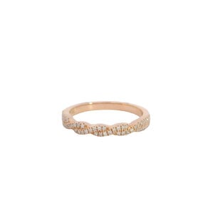14KR .15ct Dia Twisted Band Sz 6.75
