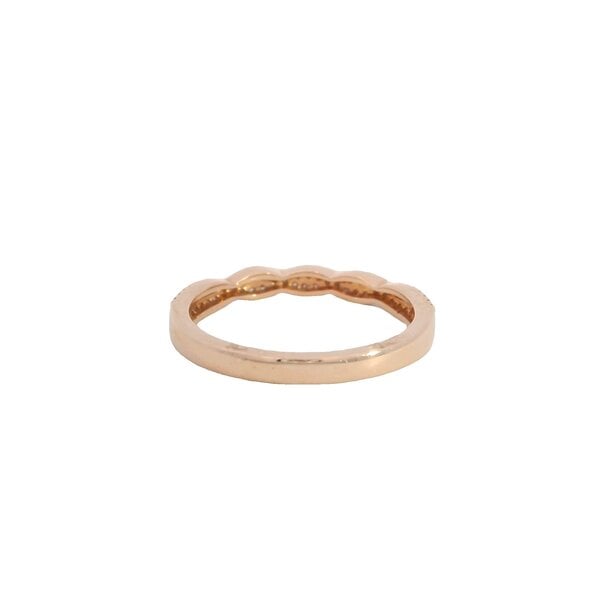 14K Rose Gold .15ct Diamond Twisted Band Size 7