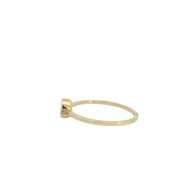 10K Yellow Gold .35ct Bezel Set Peridot Ring Size 6.75