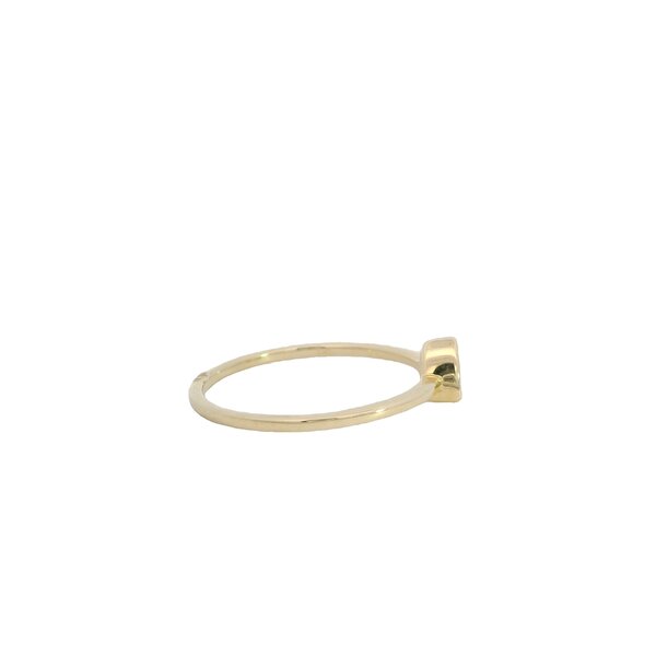 10K Yellow Gold .35ct Bezel Set Peridot Ring Size 6.75