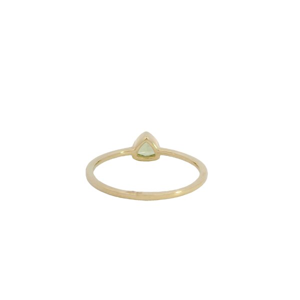 10K Yellow Gold .35ct Bezel Set Peridot Ring Size 6.75