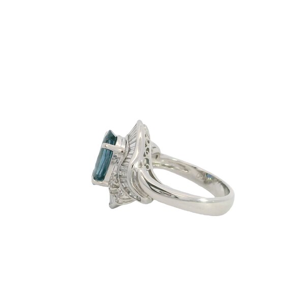 Platinum 1950's 3.07 Sapphire & .70ct Diamond Ballerina Ring Size 6.5