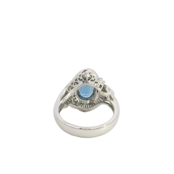 Platinum 1950's 3.07 Sapphire & .70ct Diamond Ballerina Ring Size 6.5