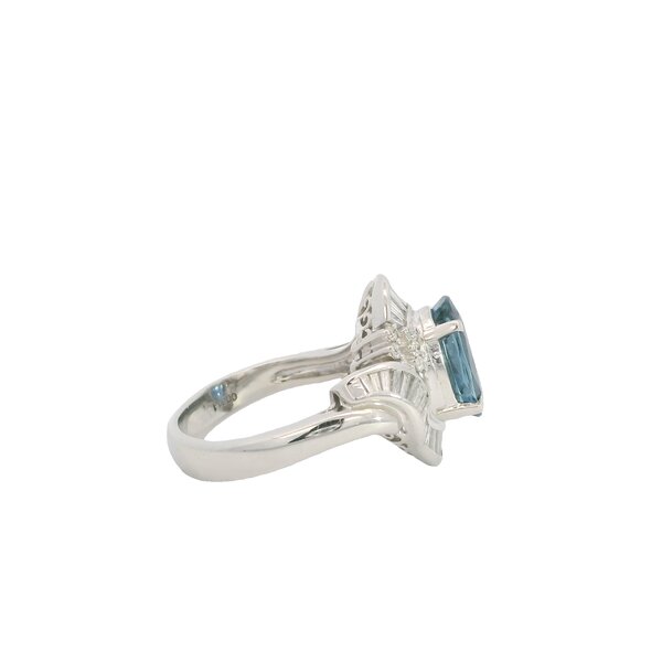 Platinum 1950's 3.07 Sapphire & .70ct Diamond Ballerina Ring Size 6.5