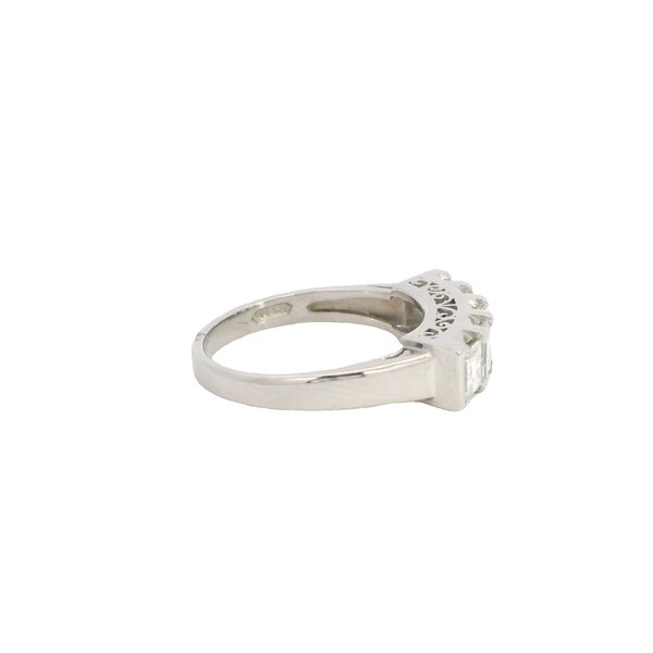 Platinum 1950's 5 Stone 1.33ct Asscher Diamond Bar Style Band Size 5.5