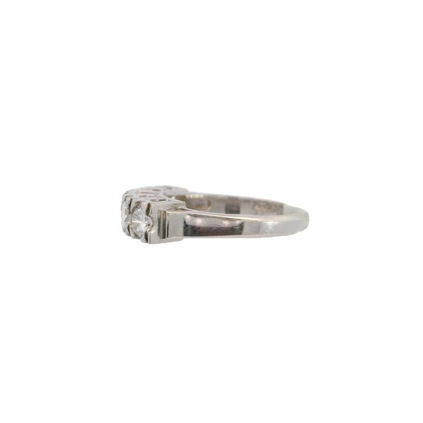 Platinum 1950's 1.03ct Diamond Bar Style Ring Size 6.25