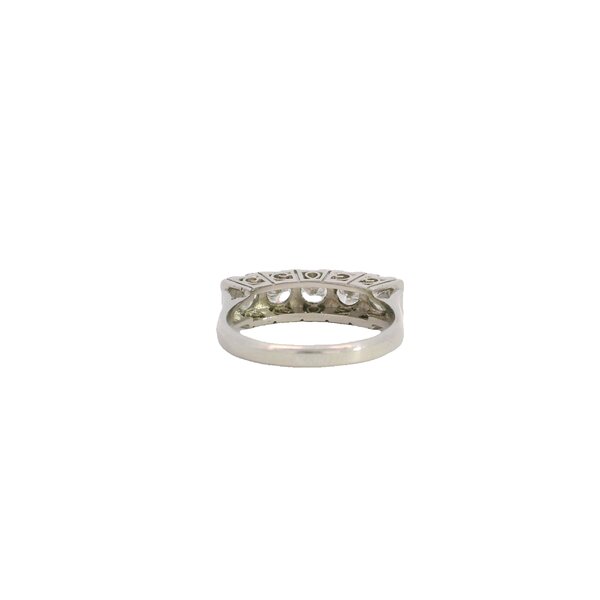 Platinum 1950's 1.03ct Diamond Bar Style Ring Size 6.25
