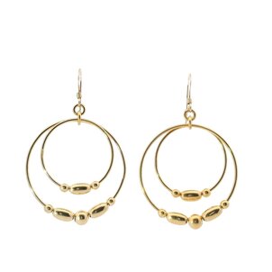 GF Charleston Rice Bead Double Circle Earrings