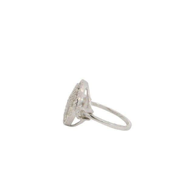 Sterling Silver CZ Palmetto with Moons Ring