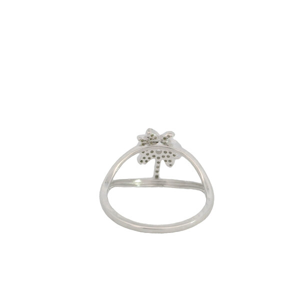 Sterling Silver CZ Palmetto Split Shank Ring