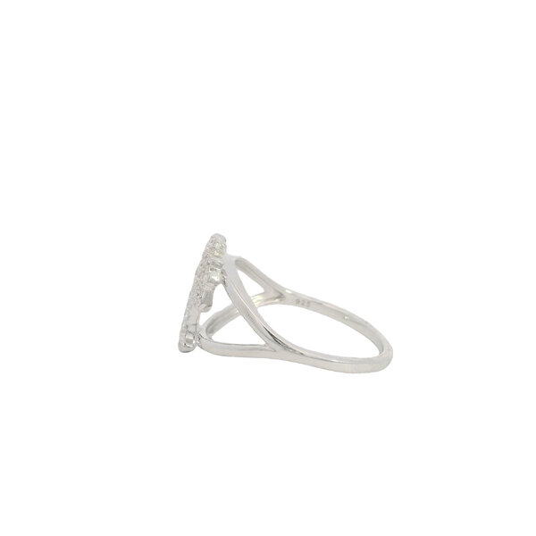 Sterling Silver CZ Palmetto Split Shank Ring