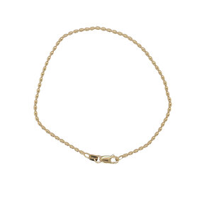 14KY Polished 1.5mm Rice Bead Bracelet