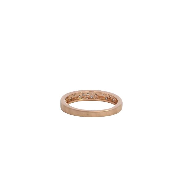 14K Rose Gold .35ct Gypsy Set Diamond Brushed Finish Band Size 7