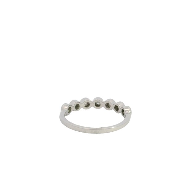 14KW .11ct Diamond Bezel Set Beaded Band Size 6.5