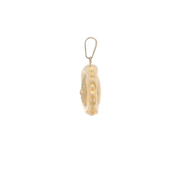 14K Yellow Gold Puffy Sun & Moon Pendant 30x22