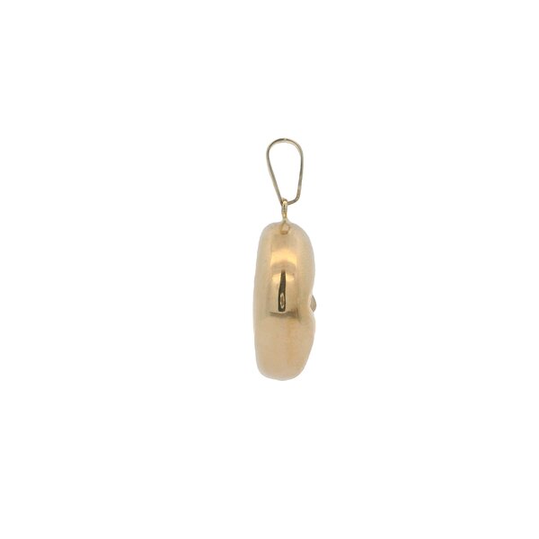 14K Yellow Gold Puffy Sun & Moon Pendant 30x22