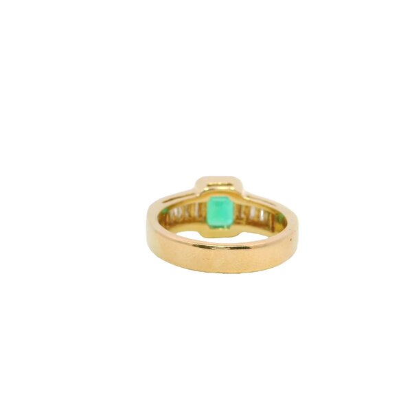 14K Yellow Gold 1970's 4.16ct Emerald 1ct Diamond Ring Size 7.5