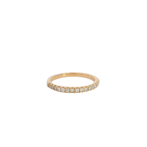 18K Rose Gold .28ct Diamond 2mm Band Size 7