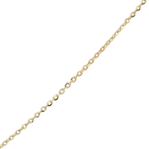 14K Yellow Gold Diamond Cut Blue Enameled Scallop Shell Necklace 18 inch