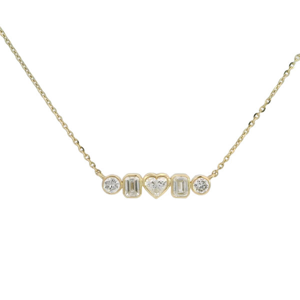 14K Yellow Gold 1.22ct Mixed Fancy Lab Grown Diamond Necklace 16"-17"-18"