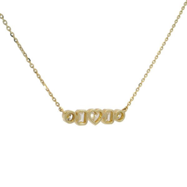 14K Yellow Gold 1.22ct Mixed Fancy Lab Grown Diamond Necklace 16"-17"-18"