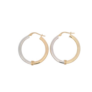 14KYW Polished 28x3mm Hoops