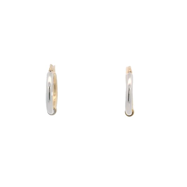 14K Yellow and White Polished 24x3mm Hoops