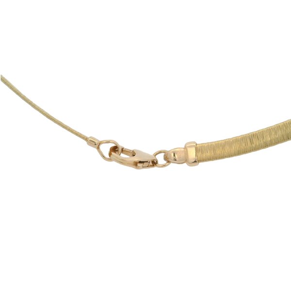14K Yellow Gold 1970's 4mm Textured Diamond Cut Omega Chain 17.25 inch