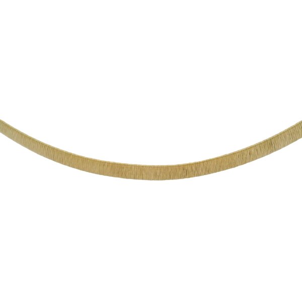 14K Yellow Gold 1970's 4mm Textured Diamond Cut Omega Chain 17.25 inch