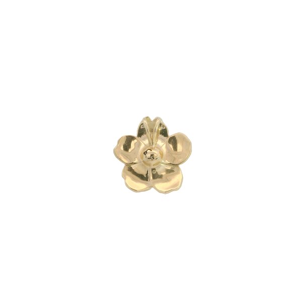 14K Yellow Gold Gold Creations Original .13ct Lab Diamond Brushed Yellow Jessamine Pendant Large