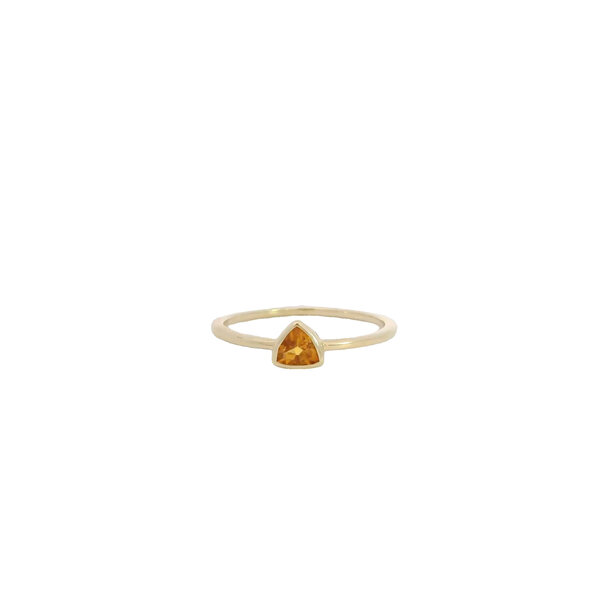 10K Yellow .35ct Bezel Set Citrine Ring Size 6.75