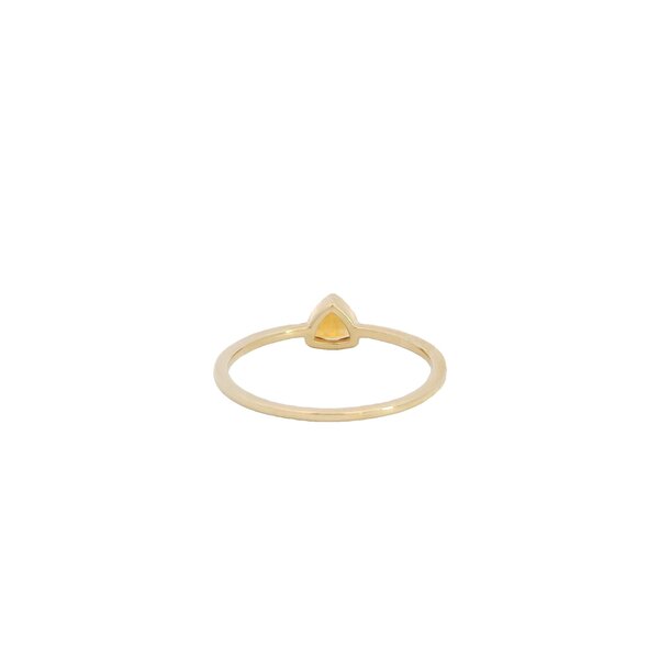 10K Yellow .35ct Bezel Set Citrine Ring Size 6.75