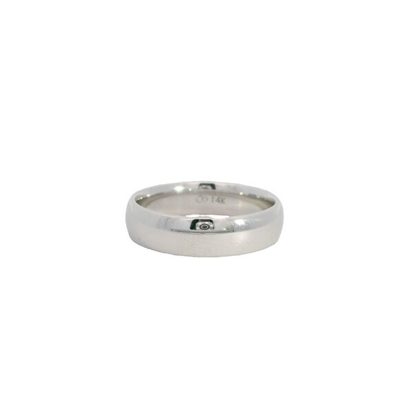 14K White Gold 5mm Polished Comfort Fit Band Size 7.75