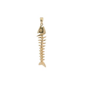 14KY Articulated Bonefish Pendant 40x8mm